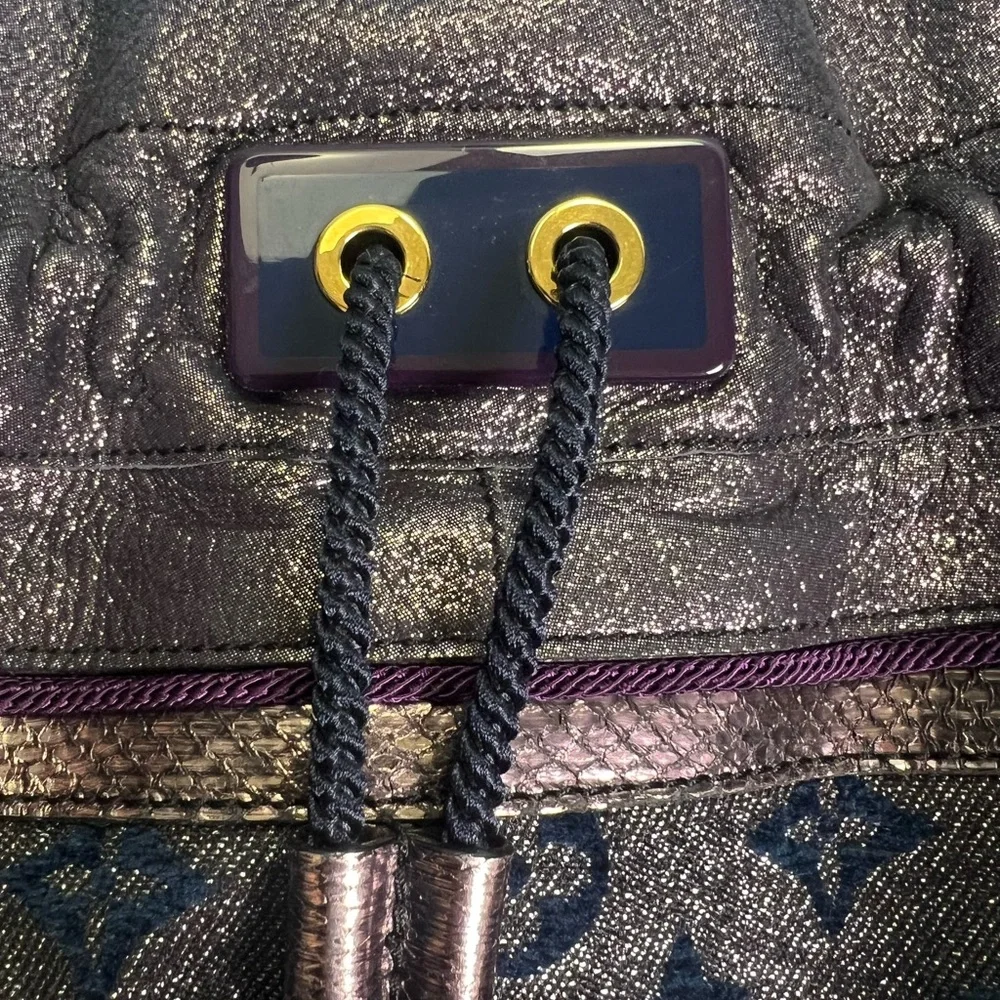 Louis Vuitton RARE Purple Monogram Lurex Blue Bird Bag Limited Edition